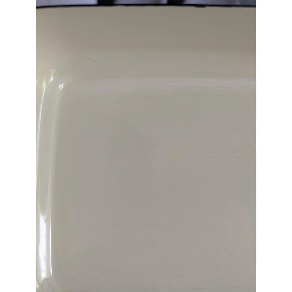 Vintage Kingsbury Dogwood Casserole Dish 70's Enamelware Floral Mid-Century